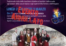 Giro auguri maschere del 70 anniversario del Carnevale di Busca, non ci sarà la Commedia della Filodrammatica